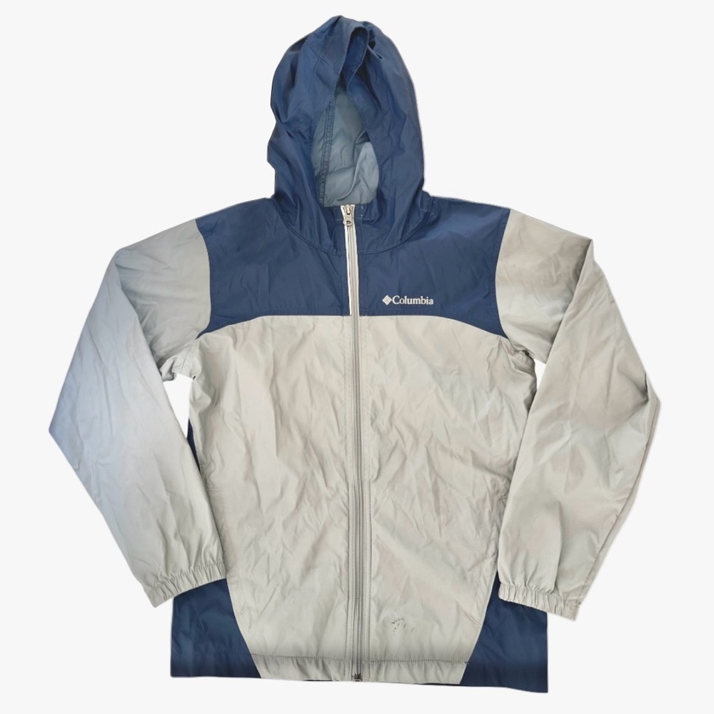 Columbia ‘Glennaker’ Hooded Lightweight Blue and Light Gray Light rain jacket - Picture 2 of 8